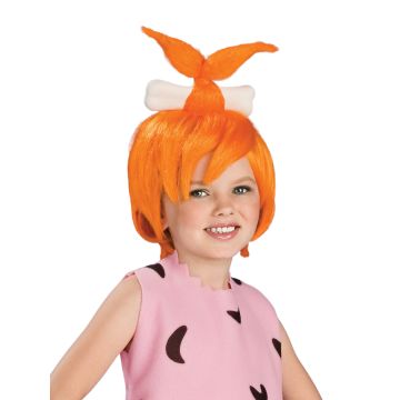 Kids Pebbles Flintstone Costume with Wig - Girls Stone Age Dress Up Set