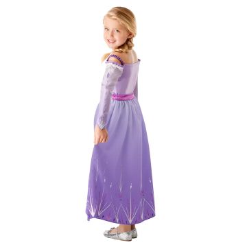 Girls Disney Frozen 2 Queen Elsa Prologue Costume Dress - Purple Lavender Gown