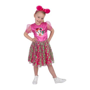 Girls Minnie Mouse Christmas Dress Costume with Ears Headband