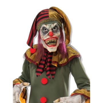 Kids Scary Clown Costume with Mask - Evil Jester Halloween Outfit