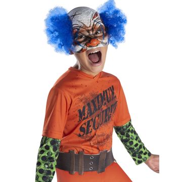 Kids Insane Asylum Clown Costume - Orange Prisoner Jumpsuit with Mask