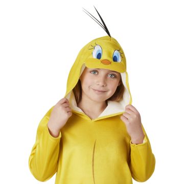 Kids Tweety Bird Costume - Looney Tunes Yellow Canary Jumpsuit with Hood
