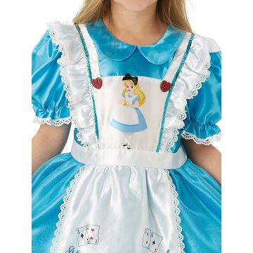 Girls Alice in Wonderland Costume Dress - Disney Blue Pinafore with Headband