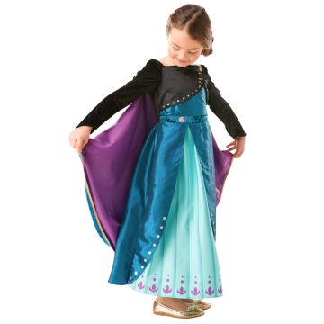 Girls Disney Frozen 2 Queen Anna Costume Dress with Detachable Cape