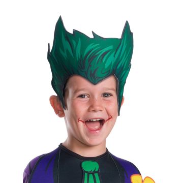 Kids The Joker Costume - DC Comics Villain Jumpsuit with Green Hair Headpiece