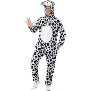 Adult Dalmatian Onesie Costume - 101 Dalmatians Spotted Dog Jumpsuit with Hood