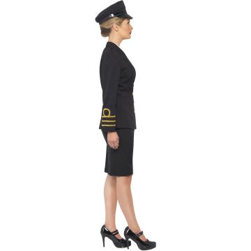 Women's Navy Officer Dress Uniform Costume - Military Captain Suit with Hat
