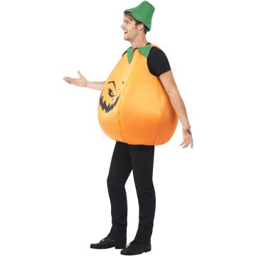 Adult Jack-O'-Lantern Pumpkin Costume with Stem Hat