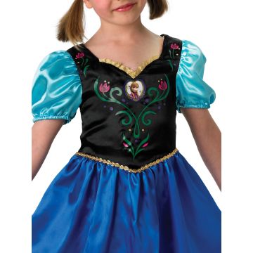 Girls Disney Frozen Anna Costume Dress - Princess Gown with Floral Bodice