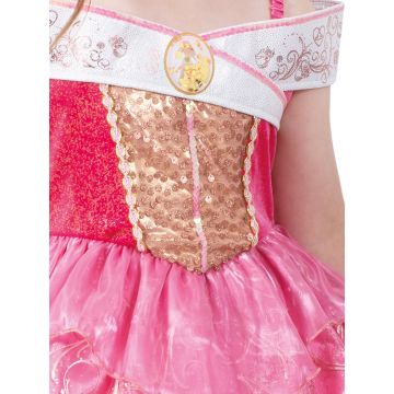 Girls Disney Aurora Sleeping Beauty Deluxe Princess Ball Gown Costume