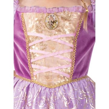 Girls Rapunzel Disney Princess Costume Dress - Tangled Ball Gown