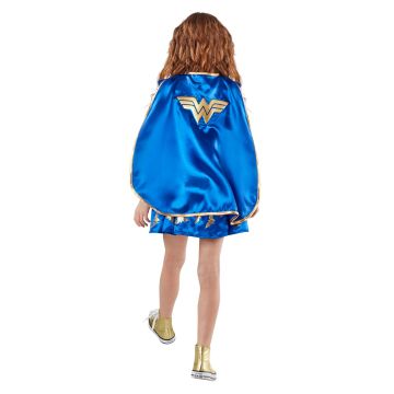 Girls Wonder Woman Deluxe Costume - Sequined Tutu Dress with Cape & Accessories
