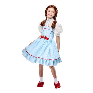 Girls Dorothy Wizard of Oz Costume Dress with Shoe Covers