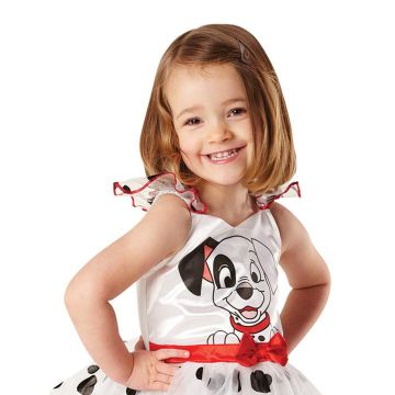 Girls 101 Dalmatians Costume Dress - Disney Puppy Spotted Tulle Gown