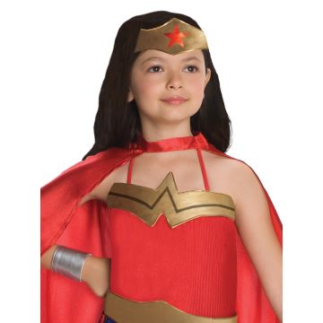 Girls Wonder Woman Deluxe Costume - DC Superhero Cape & Tiara Set