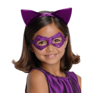 Toddler Girls Catwoman Tutu Costume - DC Comics Purple Dress with Mask & Ears