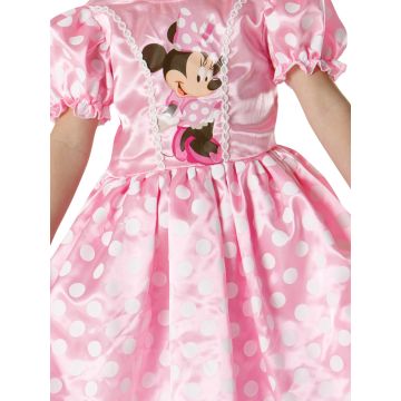 Girls Minnie Mouse Pink Polka Dot Costume Dress - Disney Character Outfit