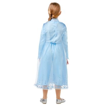 Girls Disney Frozen 2 Queen Elsa Deluxe Costume Dress with Detachable Cape