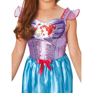 Girls Disney Little Mermaid Ariel Costume Dress - Purple Sequin Princess Gown