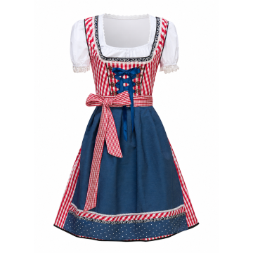 Womens Bavarian Beer Maid Dirndl Costume with Apron and Blouse