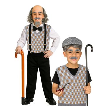 Kids Old Man Costume 100 days of school Full Sets tt3388set