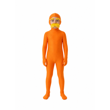 Kids and Adults Orange Forest Guardian Costume with Yellow Mustache