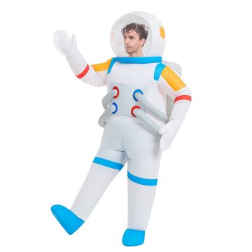 Adult Inflatable Astronaut Costume with Clear Helmet and Fan