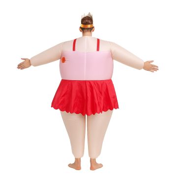 Adult Inflatable Ballerina Costume with Crown and Red Tutu