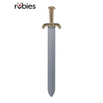 Roman Gladius Sword Prop - 60cm Gold & Silver Plastic Warrior Weapon