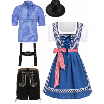 German Costume Couples Set - Oktoberfest Dirndl & Lederhosen Outfit
