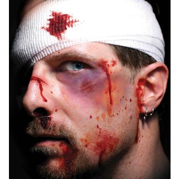 Intensive Care Face Temporary Tattoo - Mens Halloween Horror Transfer