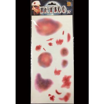 Intensive Care Face Temporary Tattoo - Mens Halloween Horror Transfer