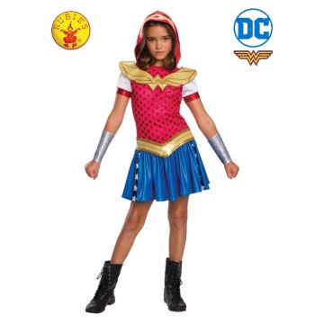 Girls Wonder Woman Costume Dress with Hood and Accessories