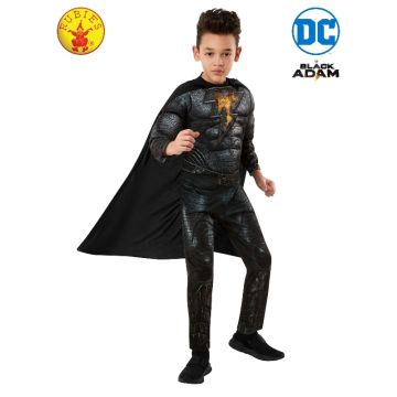 Boys Black Adam Deluxe Costume with Cape - DC Comics Superhero Jumpsuit
