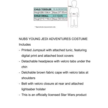 Toddler Star Wars Nubs Costume - Young Jedi Adventures Jumpsuit with Cape