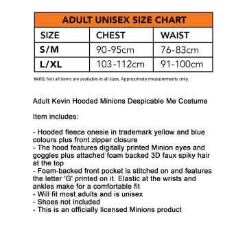Adult Minion Costume Kevin Onesie - Licensed Despicable Me Yellow Fleece Jumpsuit
