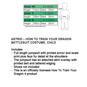 Girls Astrid Viking Warrior Costume - How To Train Your Dragon Jumpsuit