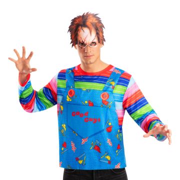 Adult Chucky Costume Top and Mask - Child's Play Good Guys Doll