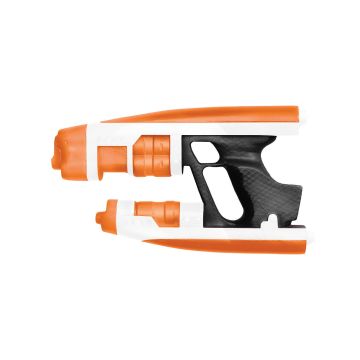 Star-Lord blaster toy prop with orange and black plastic construction