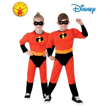 Kids Incredibles Costume - Deluxe Muscle Chest Jumpsuit with Mask