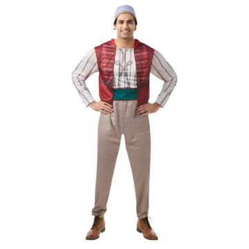 Adult Aladdin Costume - Disney Live Action Street Hero Outfit with Hat