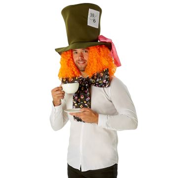 Alice in Wonderland Mad Hatter costume accessories including bow tie with lolly print