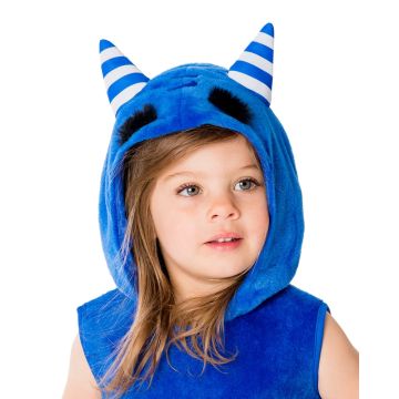 Kids Oddbods Pogo Costume - Blue Plush Character Suit with Horns