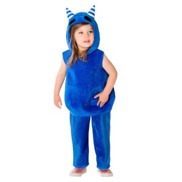 Kids Oddbods Pogo Costume - Blue Plush Character Suit with Horns