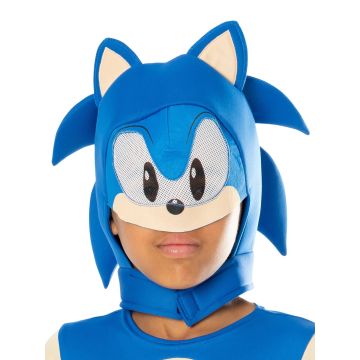 Kids Sonic the Hedgehog Costume with Headpiece - Licensed Blue Speedster Jumpsuit