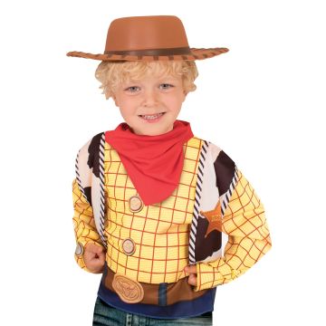 Child's Toy Story Woody cowboy hat in tan EVA foam with brown trim