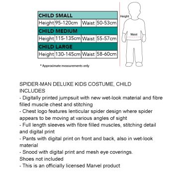 Kids Spider-Man Deluxe Muscle Costume - Marvel Superhero Jumpsuit
