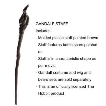 Adult Gandalf the Grey Wizard Staff - Lord of the Rings Accessory