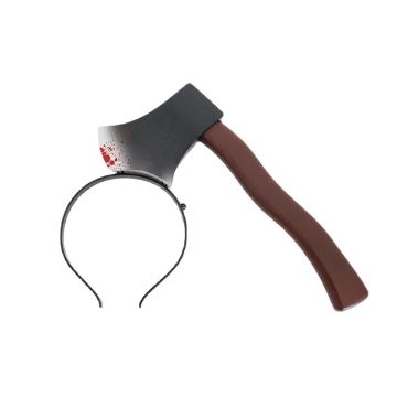 Adult Zombie Hatchet Headband - Blood Splattered Axe in Head Costume Accessory