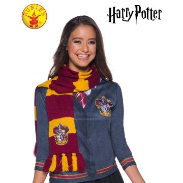 Kids Harry Potter Gryffindor House Scarf - Burgundy & Gold Knit with Crest